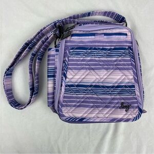 Lug Flapper SE Quilted Convertible Crossbody Bag Love Waves Purple Stripes NWOT